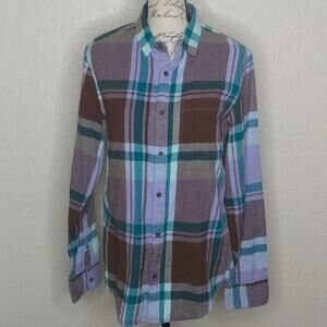 Abound Plaid  Button Front Shirt Size S